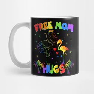 Free Mom Hugs Flamingo LGBT Pride Mug